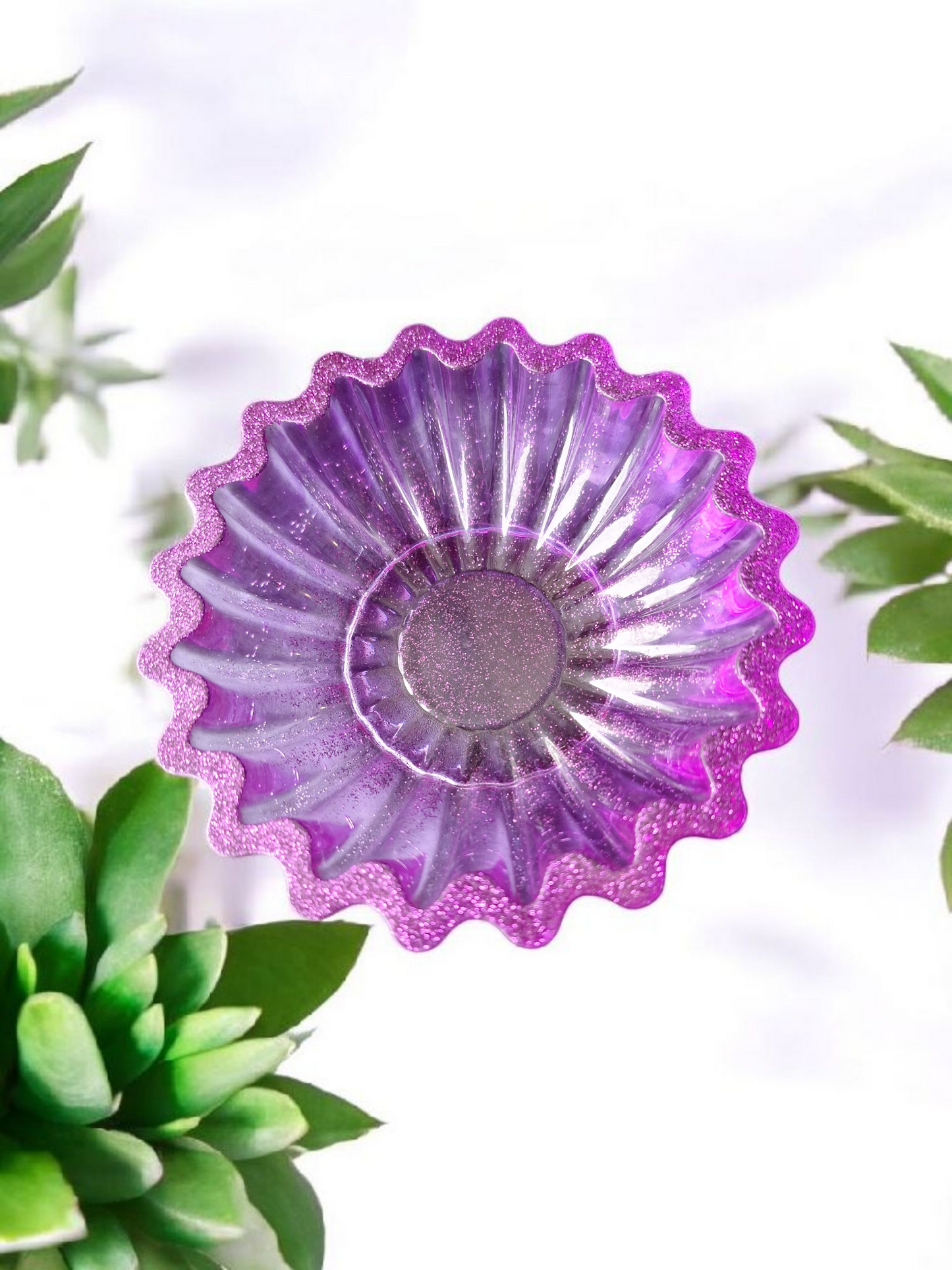 Coupelle Décorative Scintillante Violette | Vide-Poches Bijoux ou Clés