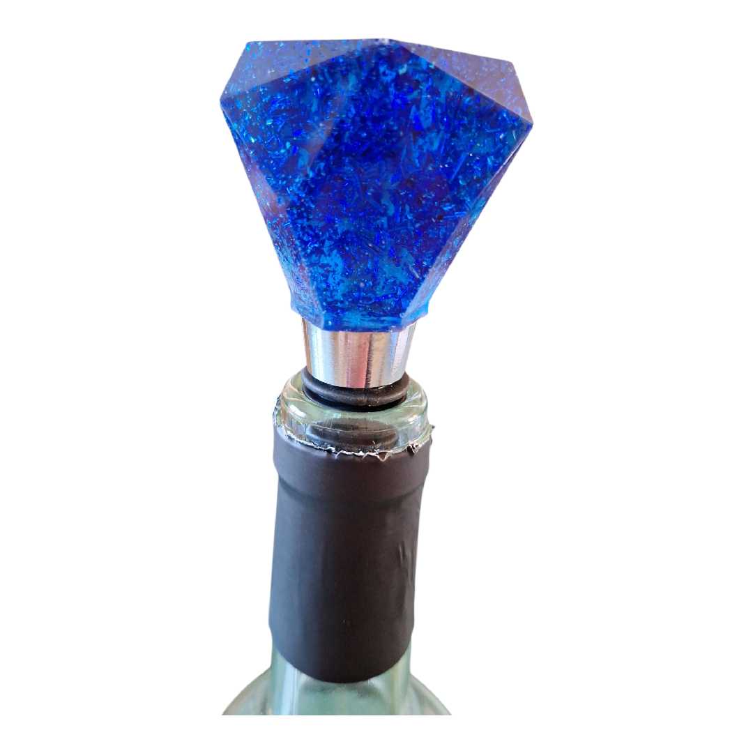 Bouchon de Bouteille en Résine Artisanale - Fait Main - Diamant | Résin'éclat