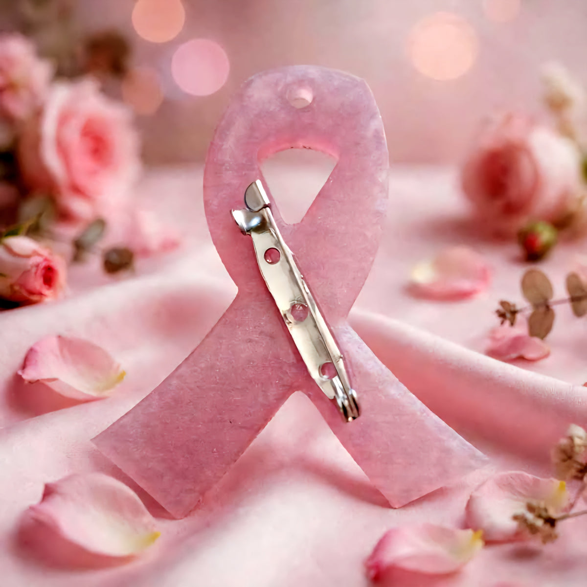 Broche Ruban Rose - Octobre Rose - Résine