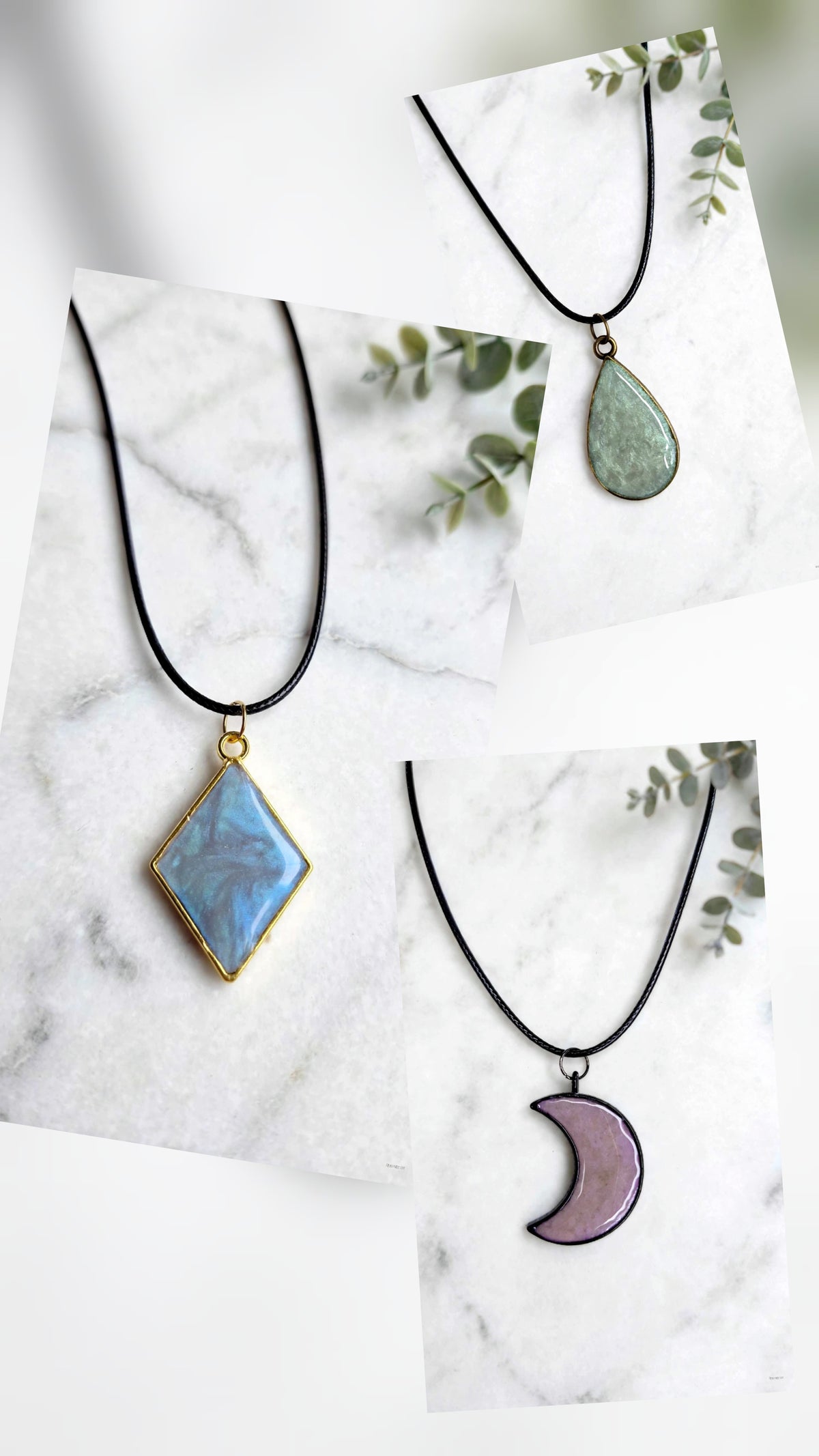 Collection Éclat - Collier Pendentif en Résine UV Starry Sky - Fait Main
