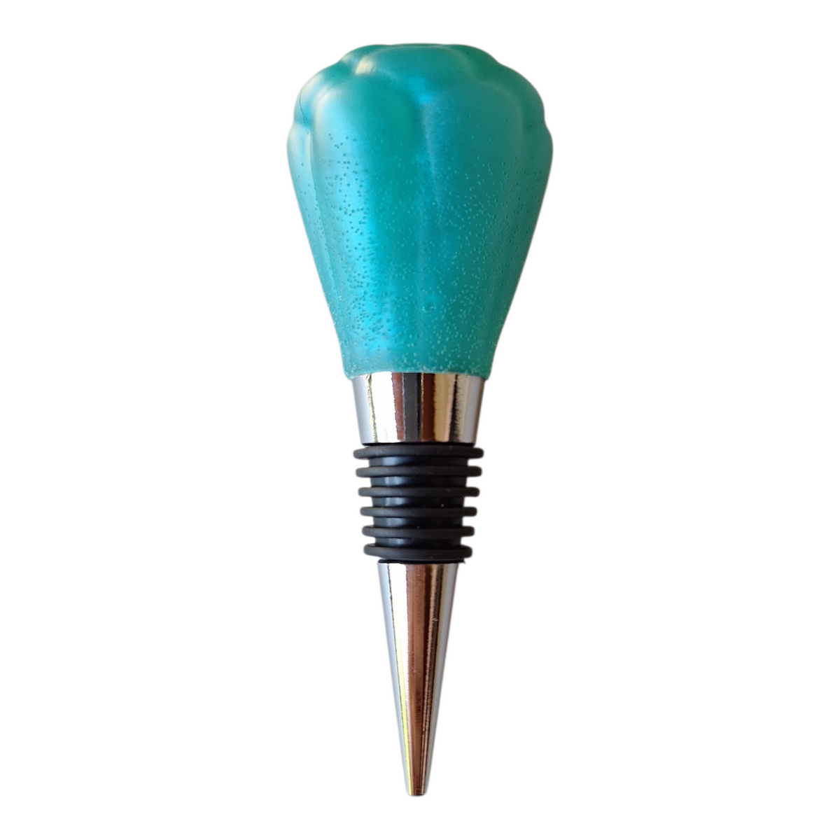 Bouchon de Bouteille Lagon Nacré - Résine Époxy Turquoise - Fait Main Pièce Unique