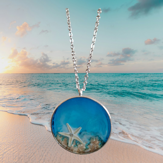 🐚Collier "Évasion Marine" en Résine Époxy – Étoile de Mer
