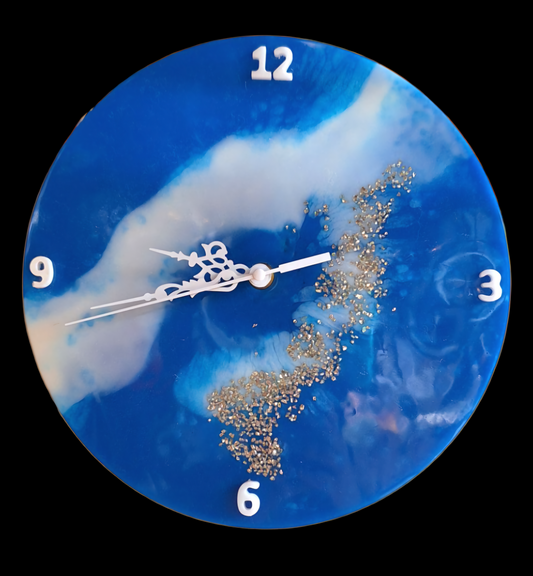 Horloge murale en résine époxy fabriquée artisanalement idée cadeau décoration intérieure