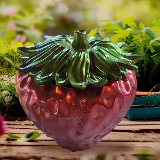 Boîte fraise en résine époxy – Rangement déco fruité